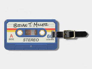 Review Blue Retro Cassette | Marker Name Luggage Tag