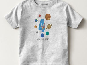 Review 4th Birthday Solar System Planets Toddler T-shirt