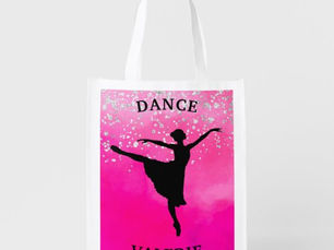 Review Ballerina Dance Pink Ombre Sparkle Grocery Bag