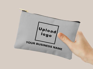 Best Deals! Business Name and Logo on Gray Small Pouch