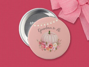 Best Deals! Grandma To Be Elegant Pumpkin Baby Shower Button