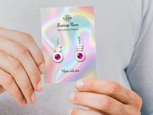 Hot Deals! Holographic Logo Jewelry Earrings Display Card
