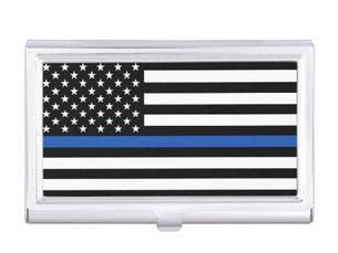 Top 10! Thin Blue Line Tattered Distressed Flag Business C Business Card Case