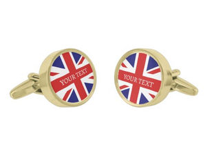 Hot Deals! Gold plated cufflinks with British Union Jack flag