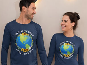 Hot Deals! Custom World Tour Earth Flowers Trip Long Sleeve T-Shirt