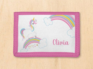 Top 10! Magical Rainbow Unicorn Personalized Girls Trifold Wallet