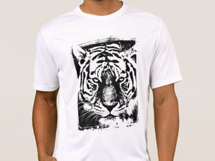 Best Price! Tiger Face Mens Modern Sport-Tek Competitor White T-Shirt