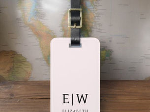 Big Deals! Blush Pink Modern Monogram Minimalist Luggage Tag