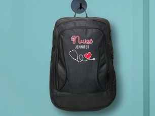 Review Nurse cute stethoscope red heart with name custom port authority® backpack