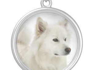 Top 10! American Eskimo Dog Art Silver Plated Necklace