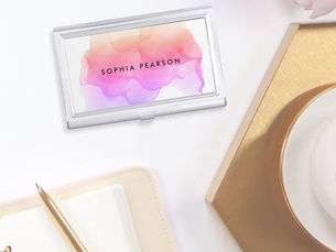 Best Deals! Modern Watercolor Inkblot | Personalized Business Card Holder