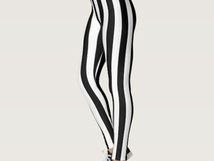 Hot Deals! Vertical Black and White Stripes Leggings
