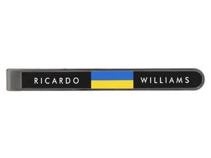 Top 10! Flag of Ukraine Gunmetal Finish Tie Bar