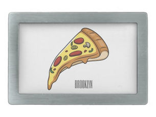 Top 10! Pizza cartoon illustration belt buckle