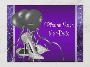 Hot Deals! Purple High Heel Shoe Save The Date Announcement Postcard