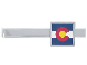 Top 10! Colorado State Flag Silver Finish Tie Bar