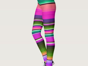 Best Deals! Colorful Mexican Blanket Rainbow Serape Pink Leggings