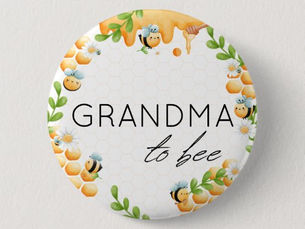 Top 10! Grandma to Bee Honey Bumble Bee Baby Shower Button