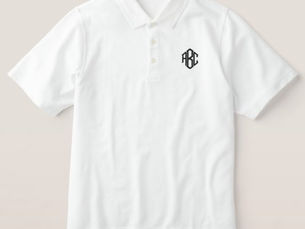 Hot Deals! Embroidered Monogram White Men's Polo