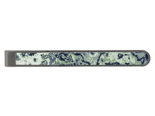 Top 10! Marbled Green Gunmetal Finish Tie Bar