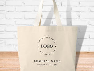Best Price! Large Custom Tote Bag with Round Circle Logo Text
