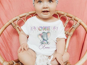 Big Deals! Baby Girl First Birthday Name Elephant Cute One Baby T-Shirt
