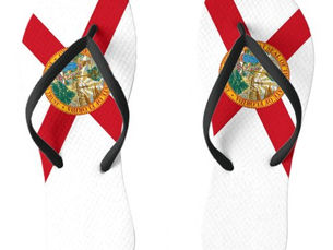 Hot Review! Adult Slim Straps with Flag of Florida, USA Flip Flops