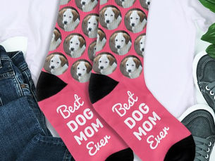 Best Price! Cute Pet Photo Fun Novelty Pattern Custom DOG MOM Socks