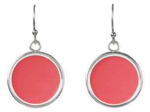 Top 10! Solid color plain bright coral earrings