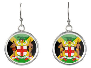 Top 10! Jamaican Coat of arms Earrings