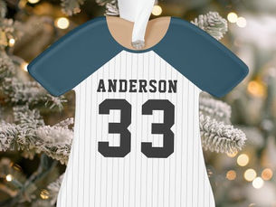 Hot Review! Personalized Navy Blue Baseball Jersey Ornament