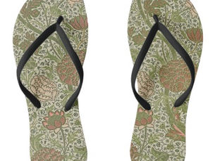 Hot Deals! William Morris Cray Sage Flower Floral Botanical Flip Flops