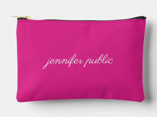 Top 5! Custom Typography Name Or Text Template Solid Pink Accessory Pouch