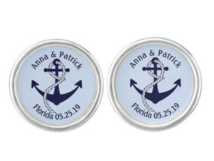 Review Nautical Anchor W/Rope Personalized Groom's Gift Cufflinks