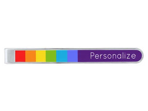 Top 5! Modern Cool Rainbow Stylish Chic Personalized Gay Silver Finish Tie Bar