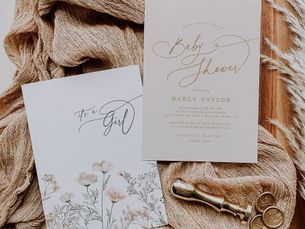 Hot Deals! Elegant Charm Ivory Wildflower Baby Shower Invitation