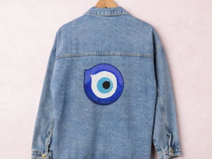 Big Deals! Mystical Evil Eye Denim Jacket