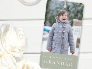 Review I Love You Grandad Modern Sage Green 2 Photo Keychain