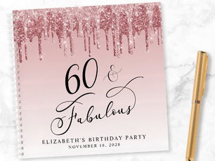 Review Elegant Glitter 60th Birthday Party Guest Book