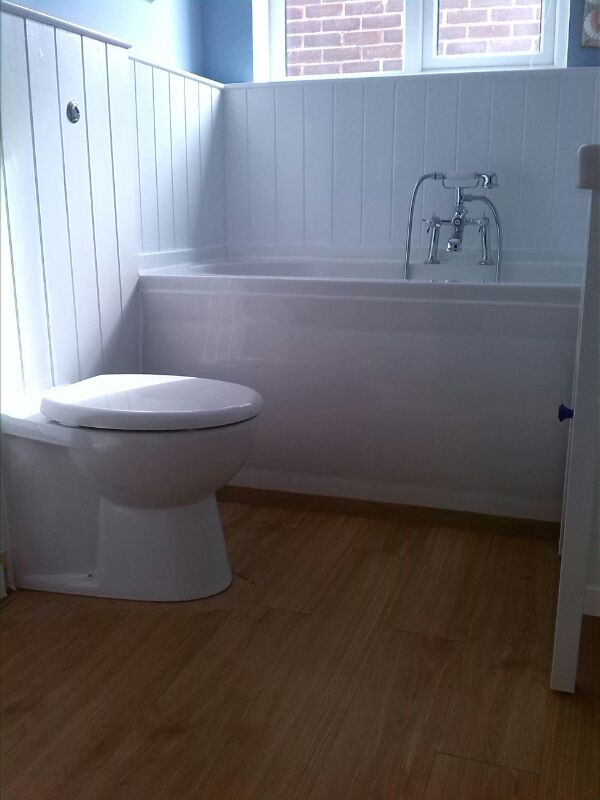 Bathroom with tongue and groove