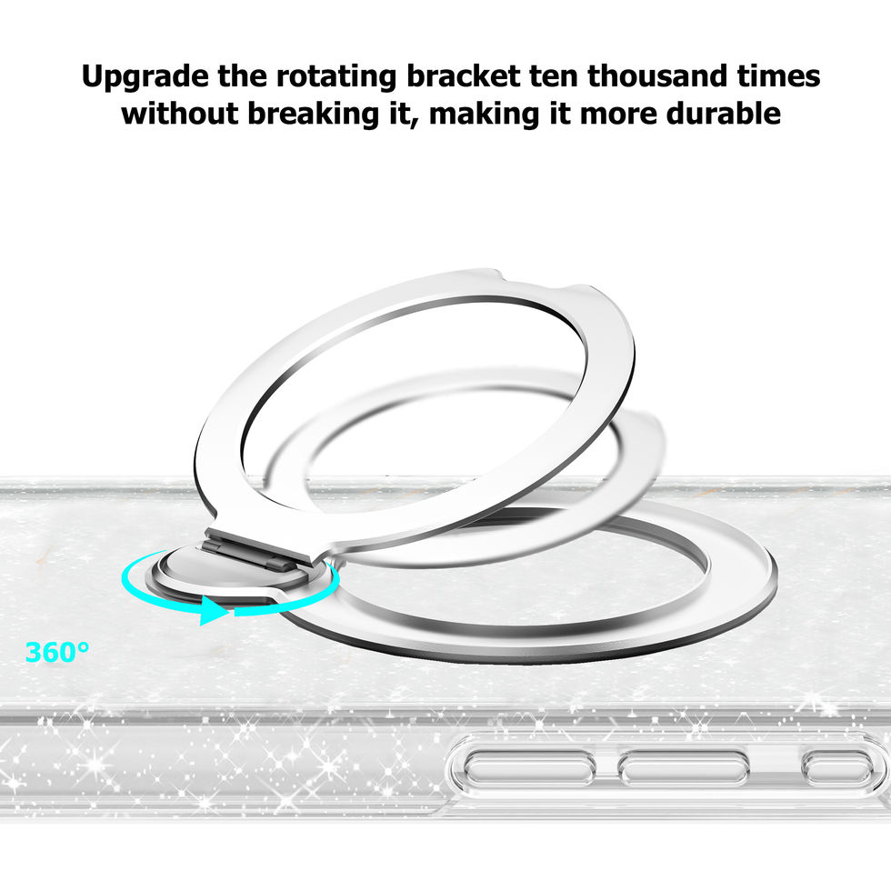 Casing iPhone 17 transparan bergliter dengan MagSafe dan kickstand