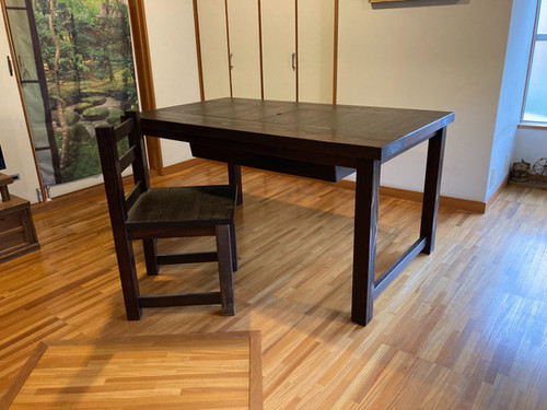 灰 五徳セット】大型ダイニング囲炉裏テーブル1400x800x700 ㎜ 3点