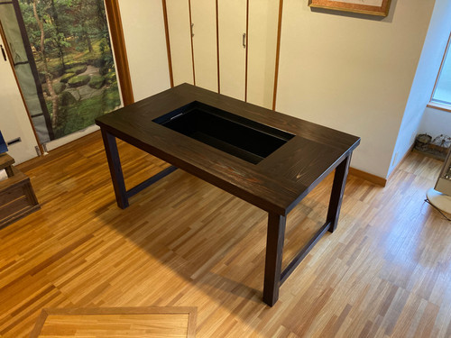 囲炉裏テーブル 大型ダイニング囲炉裏テーブル 1400x800x700㎜ | 七輪テーブルと