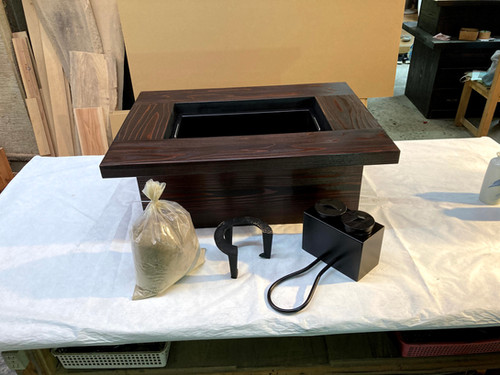 灰 五徳 酒燗器セット】ちび囲炉裏 4点セット800x600x280mm | 七輪