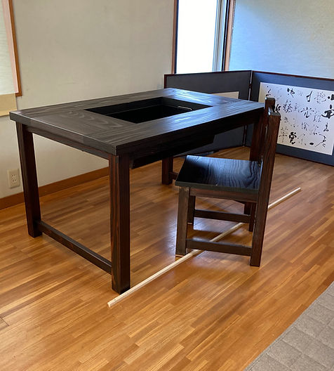 木製椅子4脚セット】ダイニング囲炉裏テーブル1200x800x700㎜との