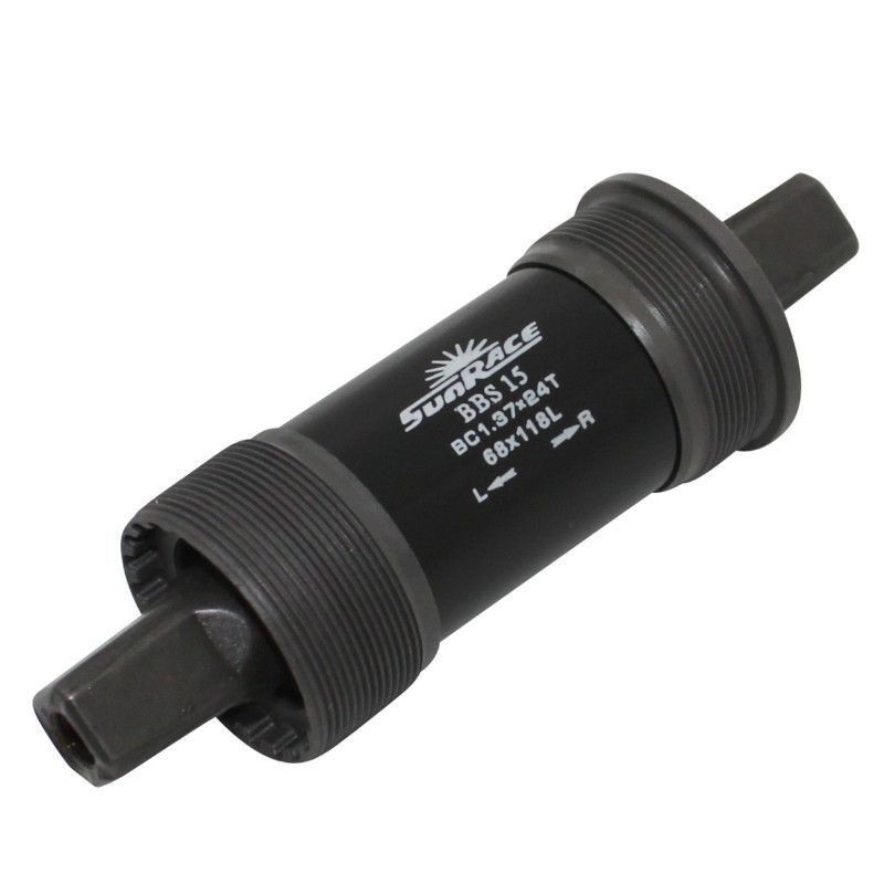 BOITIER PEDALIER SUNRACE CARRE 118mm boite de 68 CUVETTES ACIER FILETAGE ANGLAIS