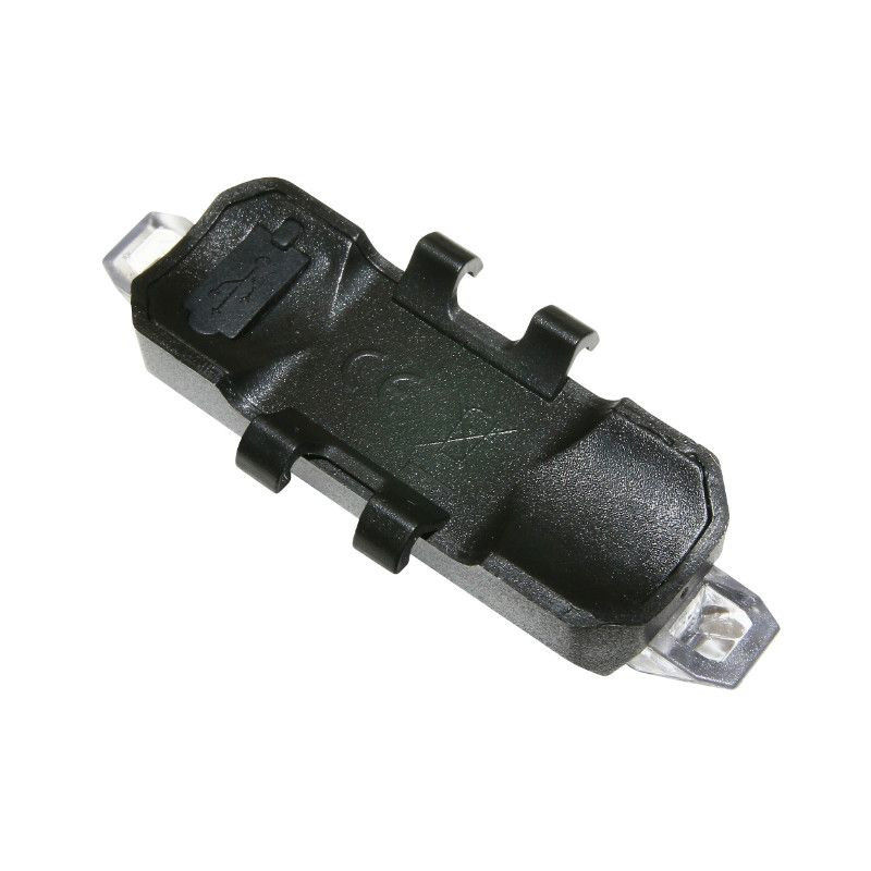 Miniature : ECLAIRAGE VELO USB KIT LENS SUR CINTRE/TIGE DE SELLE 5 LEDS 2 FONCTIONS NOIR feu