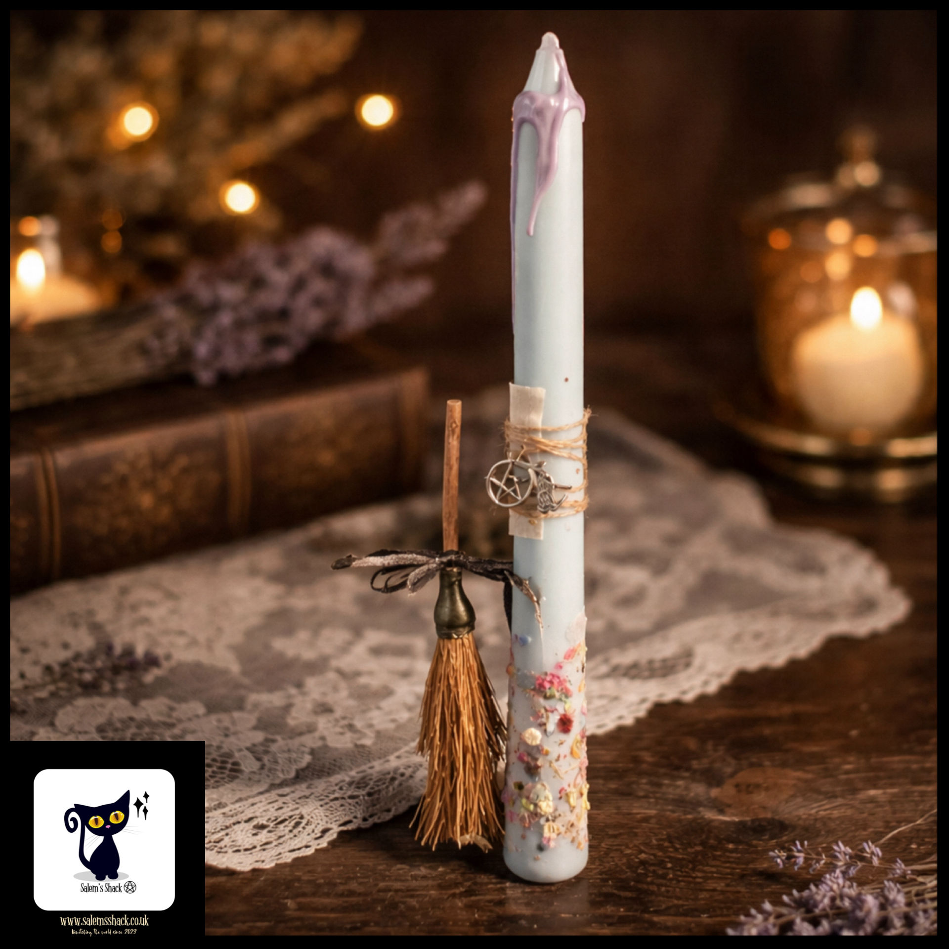 Spring Equinox Blessings loaded candle