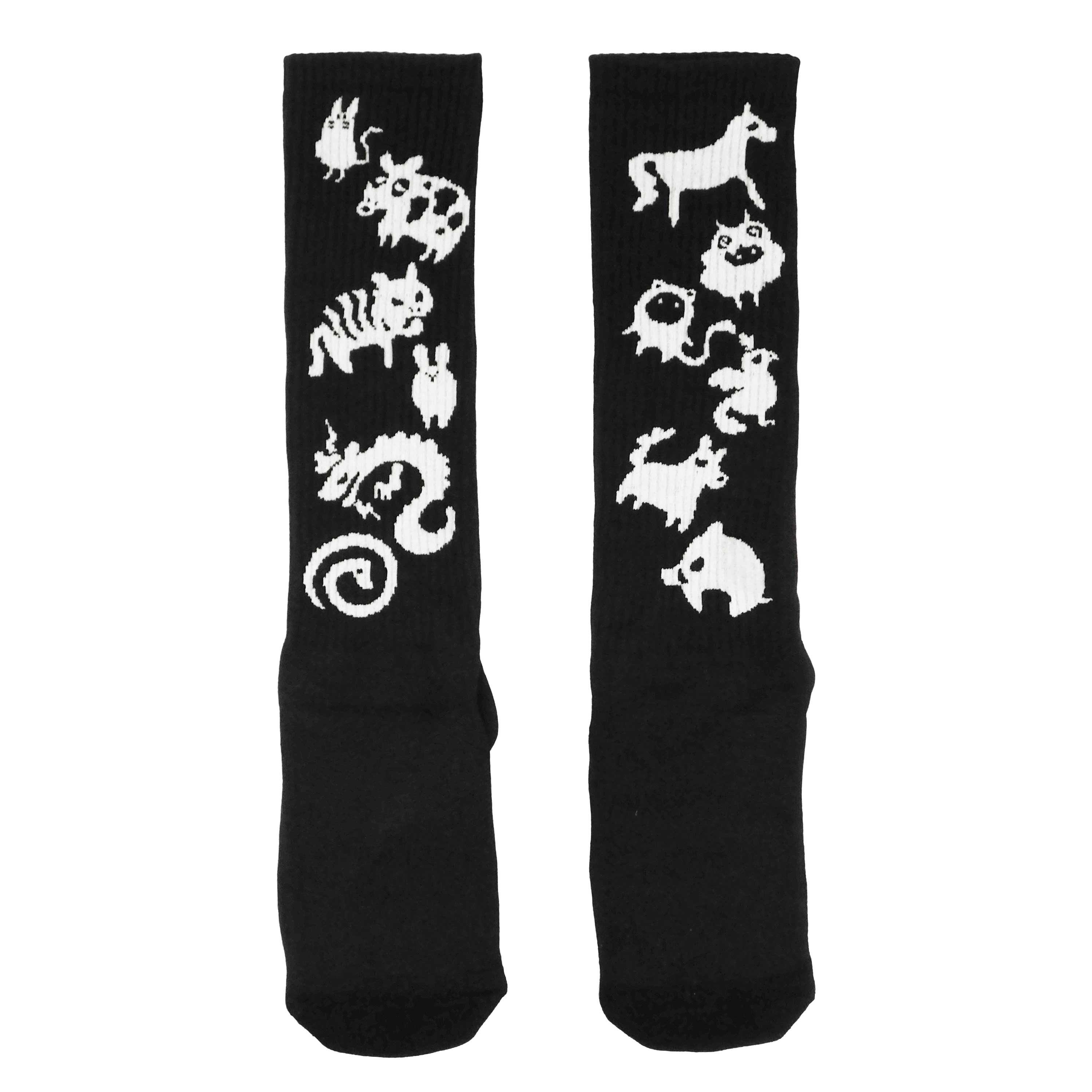 《CHAOS COLLECTION》干支ロングリブソックス※BLACK