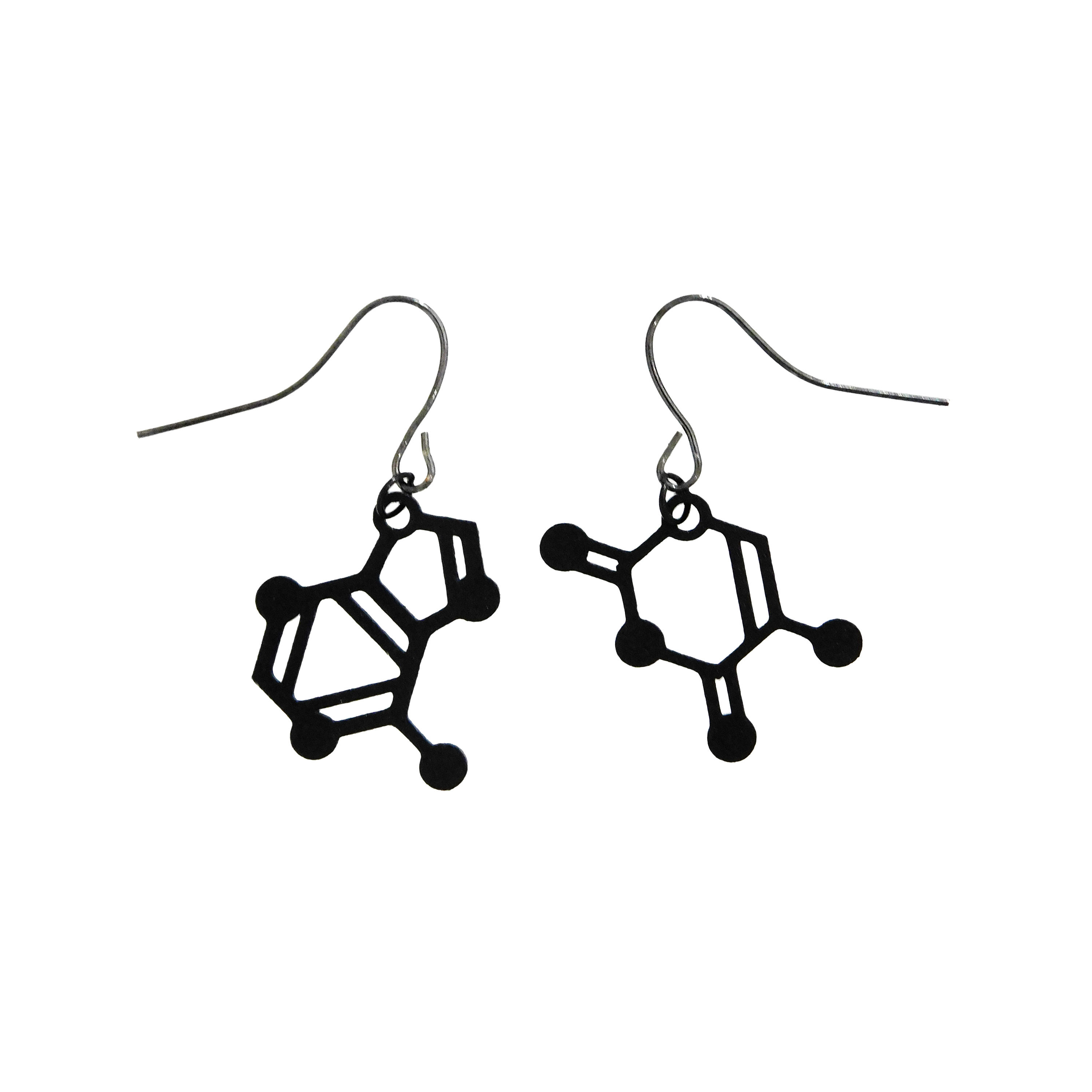 《科学雑貨Scientia》アデニン+チミンピアス/イヤリング※ブラック
